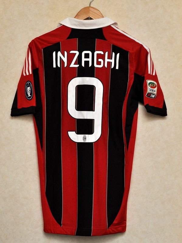 11 12 Serie A 9 Inzaghi Home Shirt Masa Football