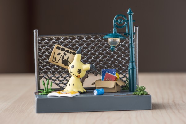 ポケモンの街 夜の路地裏 ピカチュウ ヒトモシ ミミッキュ レビュー 関節フィギュア庫