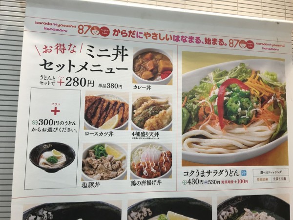 はなまるうどんEchika池袋店」で「お得なミニ丼セットメニュー」（東京都豊島区） : ソースかつ丼への道