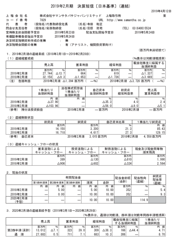 サマンサタバサ 創業者の寺田和正さんが第一線から退いて事実上サマンサコナカに 市況かぶ全力２階建