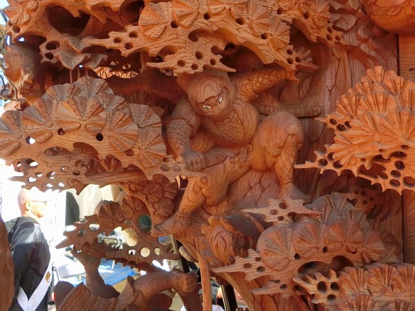 地車彫刻 18 大阪市 地車in大阪城2018⑮ : 神社前2F特設祭事場