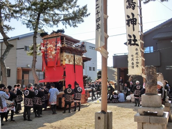 23 半田市 上半田ちんとろ祭り（例大祭②） : 神社前2F特設祭事場