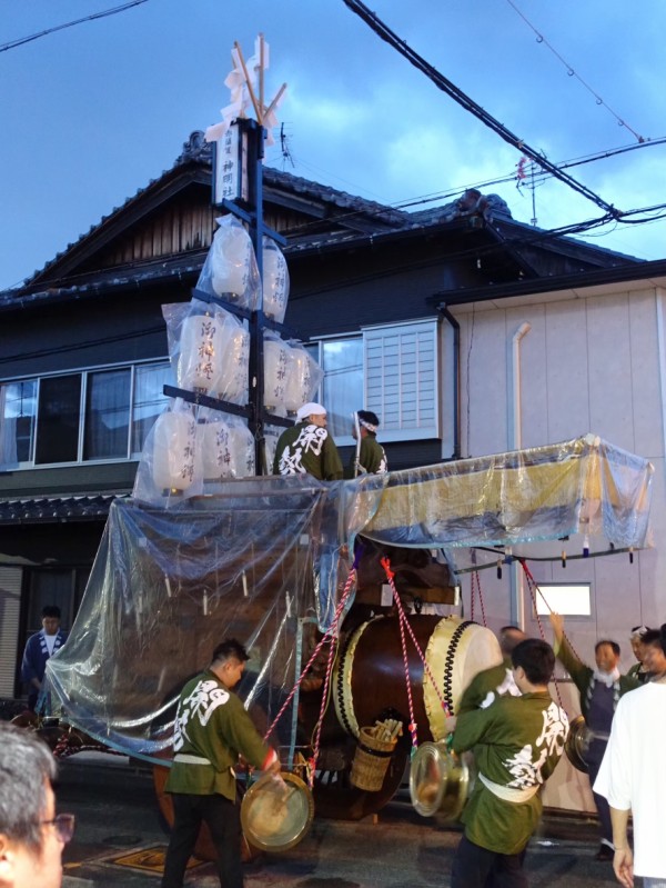 23 桑名市 赤須賀神明社石取御神事（赤須賀石取祭 叩出④） : 神社前2F