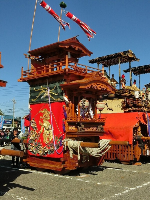 山車紹介【常滑市 矢田 御幣車①】 : 神社前2F特設祭事場