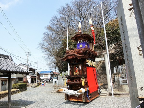 24 常滑市 旧常滑町市場常磐車建造百周年記念曳き初め③ : 神社前2F特設祭事場