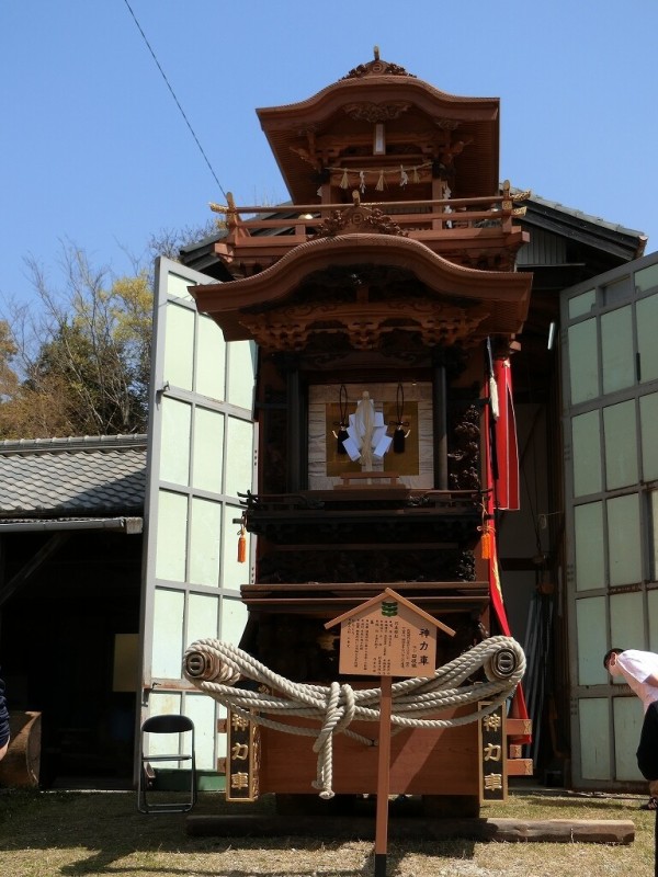 山車紹介【半田市 板山 日役組 神力車①】 : 神社前2F特設祭事場