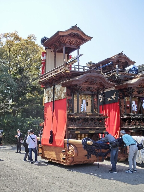 山車紹介【半田市 上半田 南組 福神車①】 : 神社前2F特設祭事場