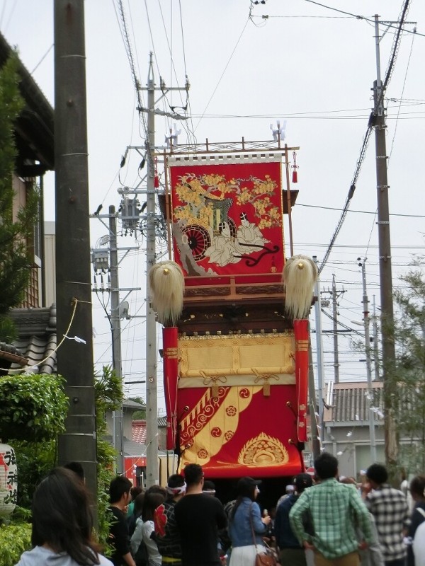 山車紹介【半田市 亀崎 西組 花王車①】 : 神社前2F特設祭事場