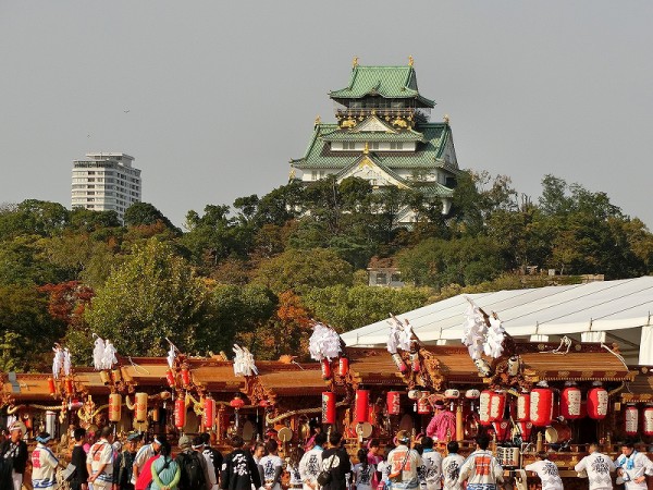 19 大阪市 地車in大阪城2019① : 神社前2F特設祭事場