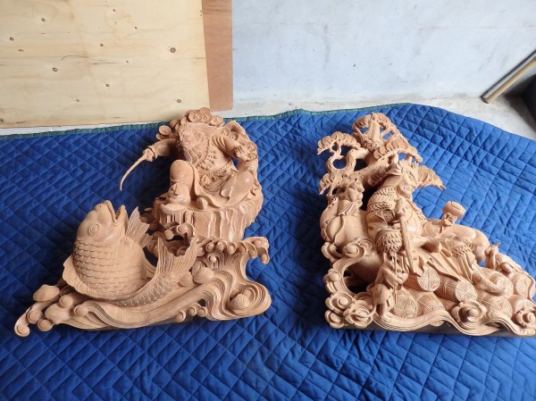 25 桑名市 赤須賀蛭子町 石取祭車彫刻新調（彫刻取付） : 神社前2F特設