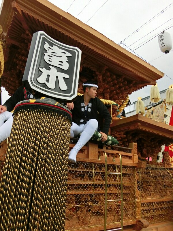 堺市 鳳だんじり祭り（試験曳き①） : 神社前2F特設祭事場