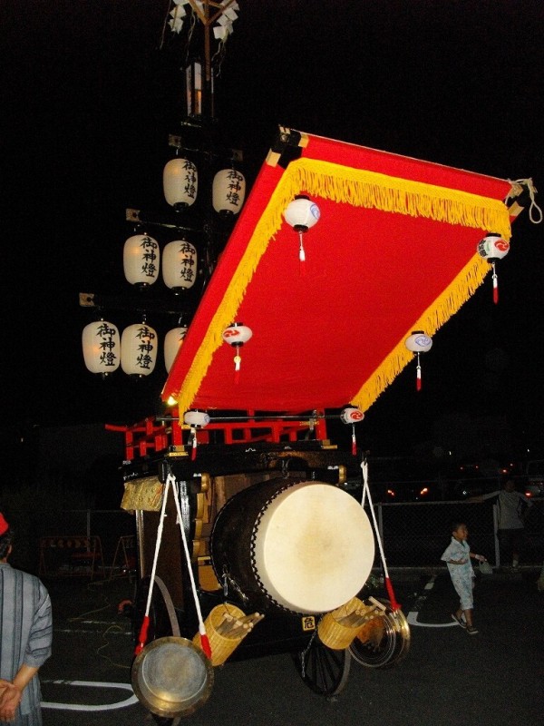 祭車紹介【弥富市 鯏浦 前新田】 : 神社前2F特設祭事場