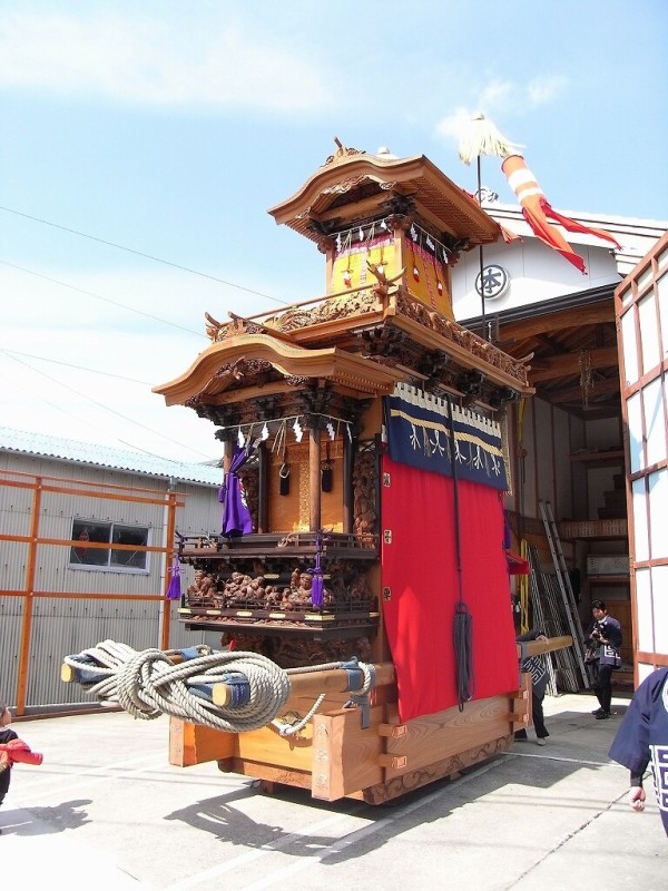 山車紹介【半田市 板山 本板山組 本子車①】 : 神社前2F特設祭事場