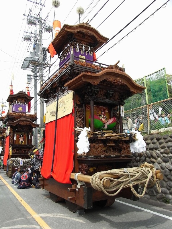 山車紹介【常滑市 旧常滑町 保示 保楽車①】 : 神社前2F特設祭事場