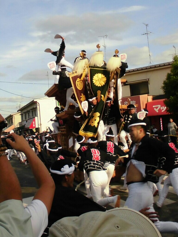 堺市 八田荘・久世だんじり祭り（神出交流会③） : 神社前2F特設祭事場