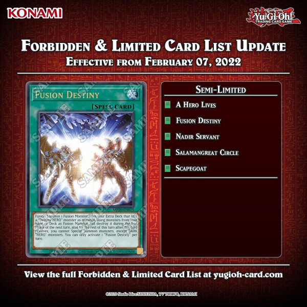 遊戯王TCG】海外の2022年2月7日の新禁止制限リストが判明