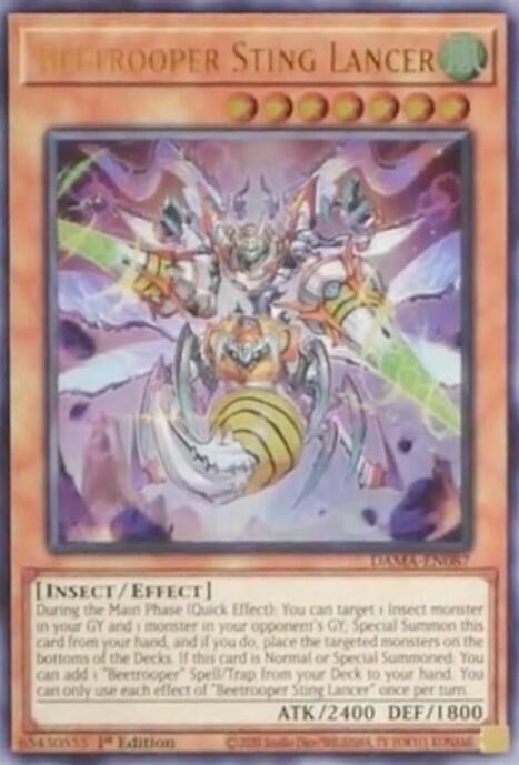 遊戯王TCGフラゲ】海外のDAMAに『Beetrooper Sting Lancer