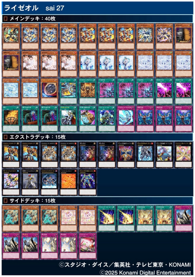 大会優勝ガチ構築済みデッキ 遊戯王 ライゼオル ライオゼル