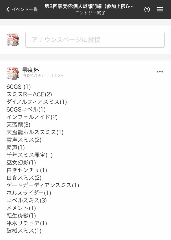 遊戯王大会結果】第3回零度杯 個人戦 優勝は【デモンスミス破械