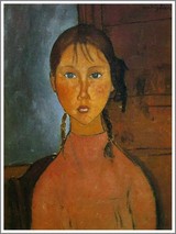 【油絵・模写・原寸大】モディリアーニ『おさげの少女』(P12号、額付き) Amazon.co.jp: Amedeo Modigliani アメデオ・モディリアーニ