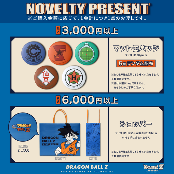 ドラゴンボールZ ポップアップストア限定 缶バッチ コンプリートセット ドラゴンボールZ POP UP STORE【JR品川駅:A5クリアファイルの