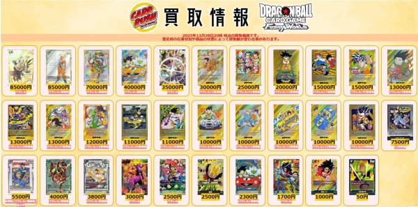 DBFW MANGA BOOSTER 02 現在のメルカリ・買取相場 (前回との価格比較