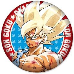 ドラゴンボール ぷっくり缶バッジ 超サイヤ人 孫悟空 レア