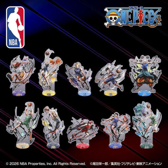 即日発送】ワンピース × NBA ルフィ アクリルスタンド　Tシャツ ショッパー ONE PIECE × NBA『アクリルスタンド／Tシャツ／トートバッグ』9月発送