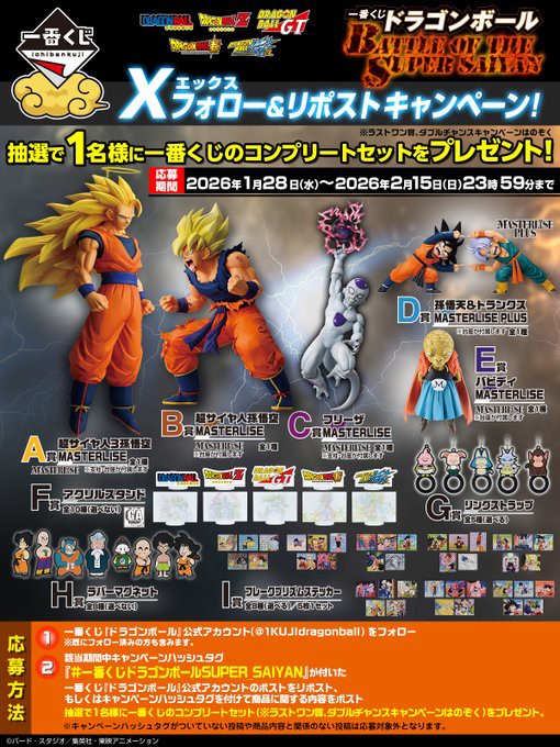 一番くじ ドラゴンボール BATTLE OF THE SUPER SAIYAN Xフォロー