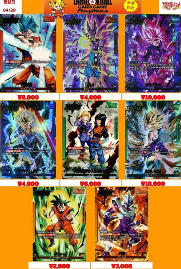 DBFW 覚醒の鼓動 発売74日目の販売・買取相場 (前回との価格比較 DBFW 覚醒の鼓動 発売74日目の販売・買取相場 (前回との価格比較