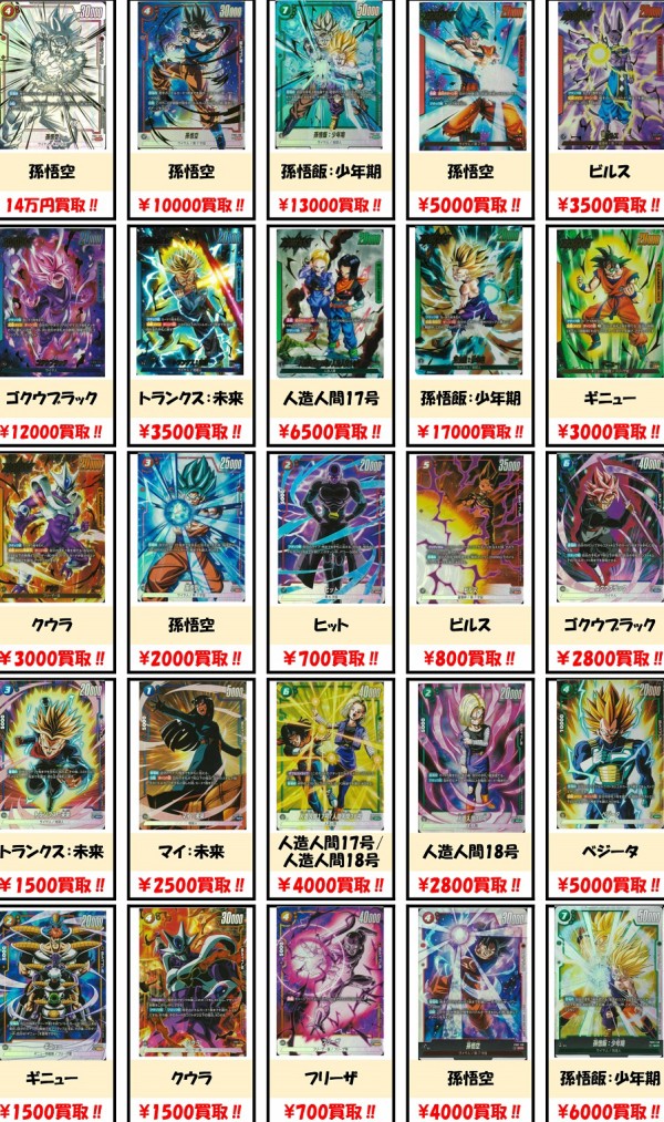 DBFW 覚醒の鼓動 発売74日目の販売・買取相場 (前回との価格比較 DBFW 覚醒の鼓動 発売74日目の販売・買取相場 (前回との価格比較