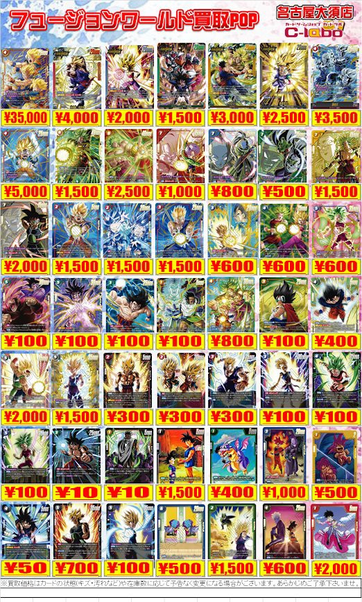 DBFW 誇り高き戦闘民族 発売21日目のメルカリ・買取相場 (前回との価格