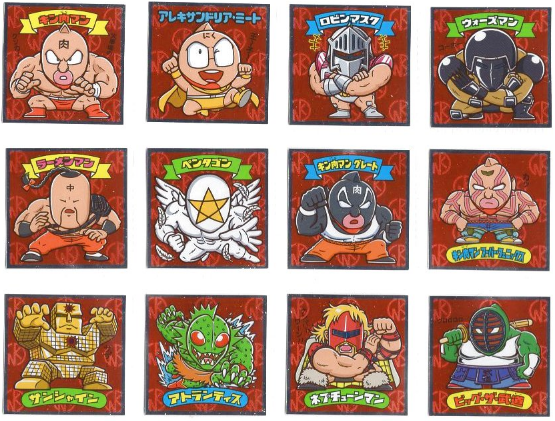 肉リマンチョコ 「赤コーナー」「青コーナー」全48種 シール画像