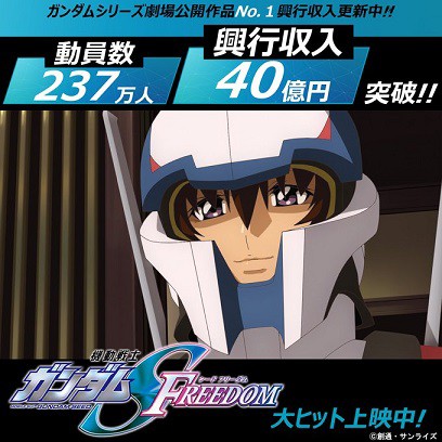 劇場版 機動戦士ガンダムSEED FREEDOM 公開52日間で興収40億12万4620円 