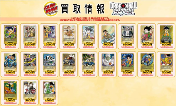 DBFW MANGA BOOSTER 01 現在のメルカリ・買取相場 (前回との価格比較