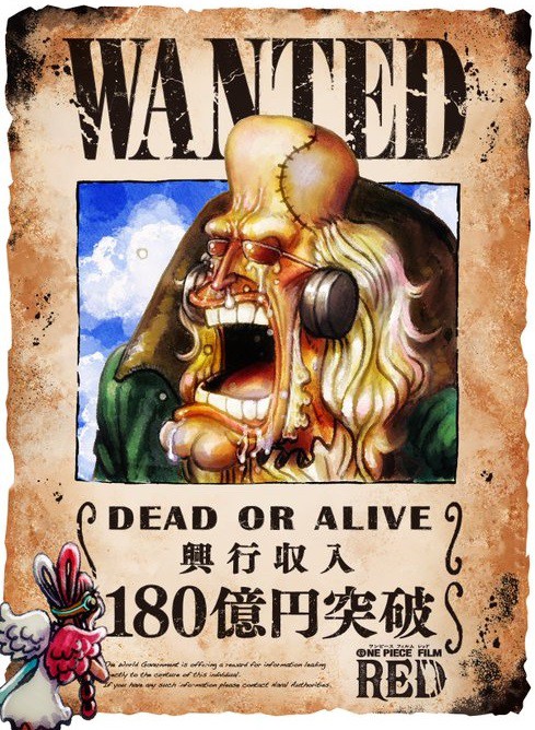 One Piece Film Red 興収180億円突破 国内動員数は1300万人を記録 尾田先生の記念イラスト公開 遊戯王 ドラゴンボール通販予約情報局