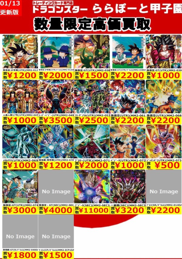SDBH MM2弾 発売7日目の販売・買取相場(店頭&ネット)『シークレット