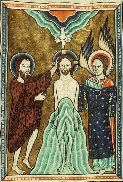 キリストの洗礼の中世挿絵13点 暗黒時代のイエスの洗礼作品は個性的だった メメント モリ 西洋美術の謎と闇