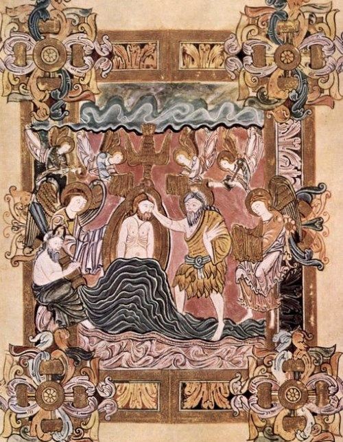 キリストの洗礼の中世挿絵13点 暗黒時代のイエスの洗礼作品は個性的だった メメント モリ 西洋美術の謎と闇