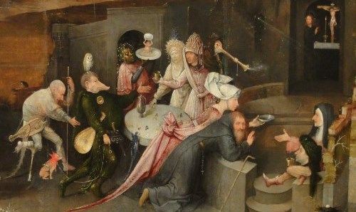 聖アントニウスの誘惑の絵画8点 お色気作戦で堕落を迫る悪魔と 耐える爺さん メメント モリ 西洋美術の謎と闇