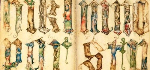 中世写本の装飾文字人間の作品13点 アルファベットがシュールな生物に変化する メメント モリ 西洋美術の謎と闇