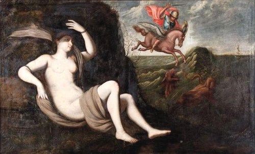 絵画11点 ギリシャ神話の英雄ペルセウスが アンドロメダを怪物から救出する瞬間 メメント モリ 西洋美術の謎と闇