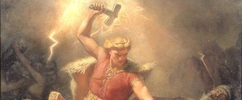 北欧神話の雷神トールの絵画13点 ハンマーで巨人を打ち倒し 人間を守る守護神 メメント モリ 西洋美術の謎と闇