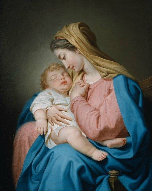 神秘的で美しい聖母子像の絵画9点。母マリアと子キリストの、神聖な 
