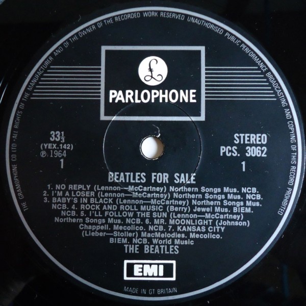 本日の中古盤 THE BEATLES/BEATLES FOR SALE/UK MONO & STEREO
