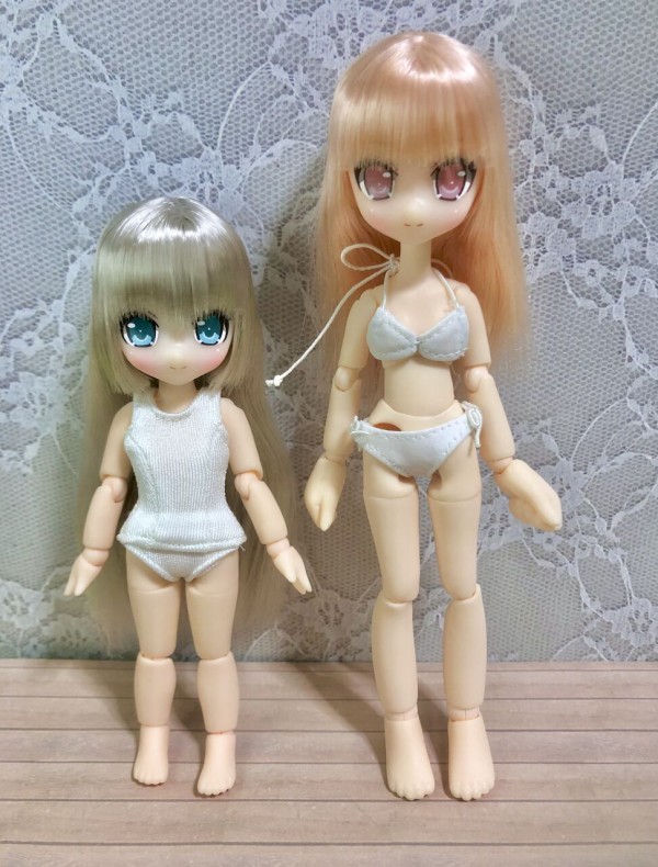 ピコPボディにアゾンドールのヘッドをつける : みどり色のぶた