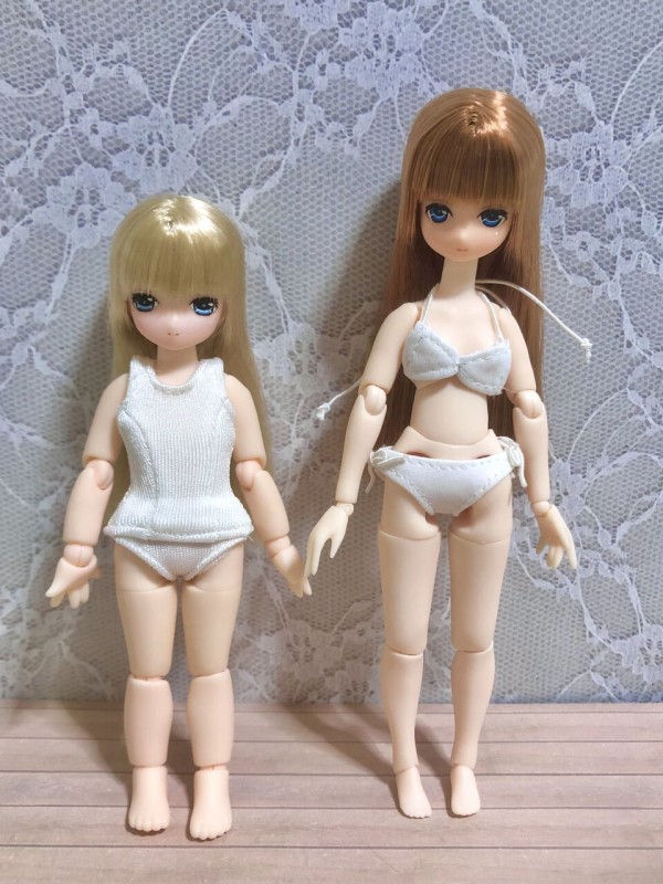 ピコPボディにアゾンドールのヘッドをつける : みどり色のぶた