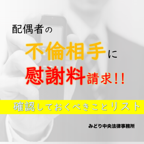 不倫相手に慰謝料請求できるケース できないケース 離婚 慰謝料ならみどり中央法律事務所