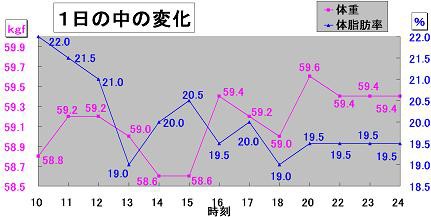 番外編 １日の中の体脂肪率変化 スレンダートーン ジムボディ リアルレビュー