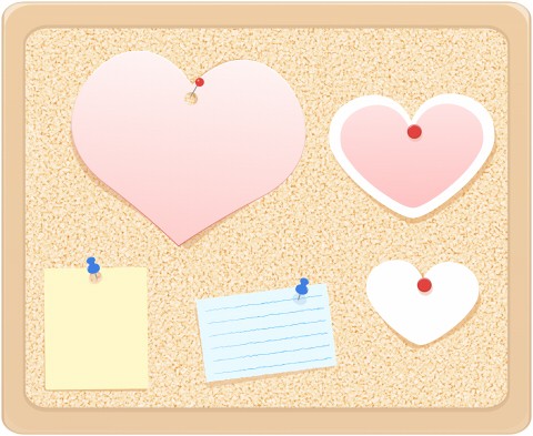 ハートのメモボード ハートの素材屋